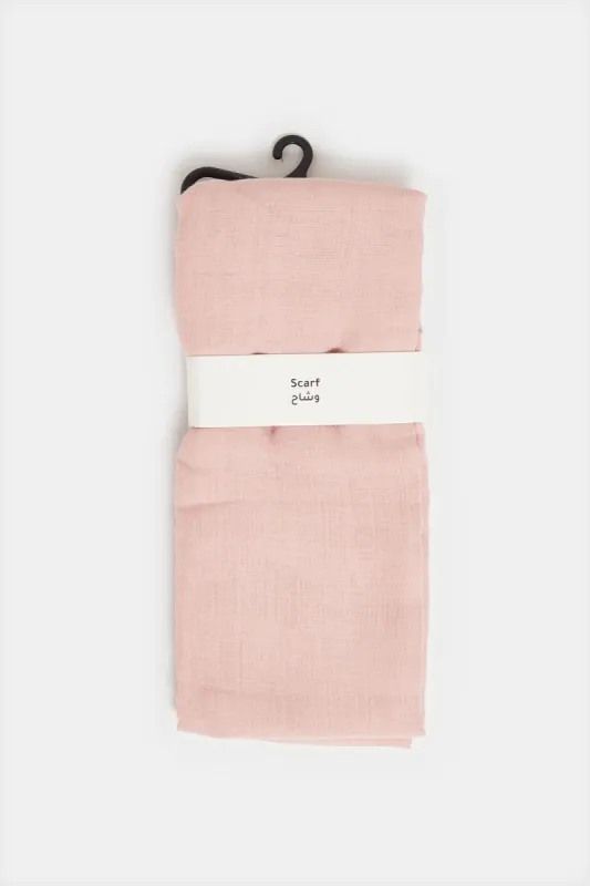 Women Pink Solid Scarf sold by Redtag