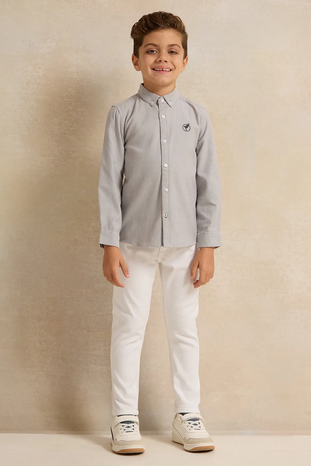Boys Grey Long Sleeve Shirt sold by Redtag product image thumbnail 2