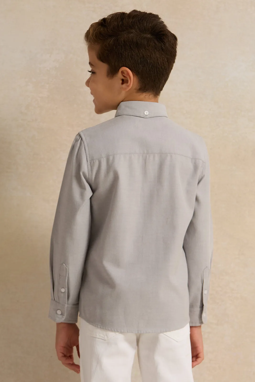 Boys Grey Long Sleeve Shirt sold by Redtag product image thumbnail 3