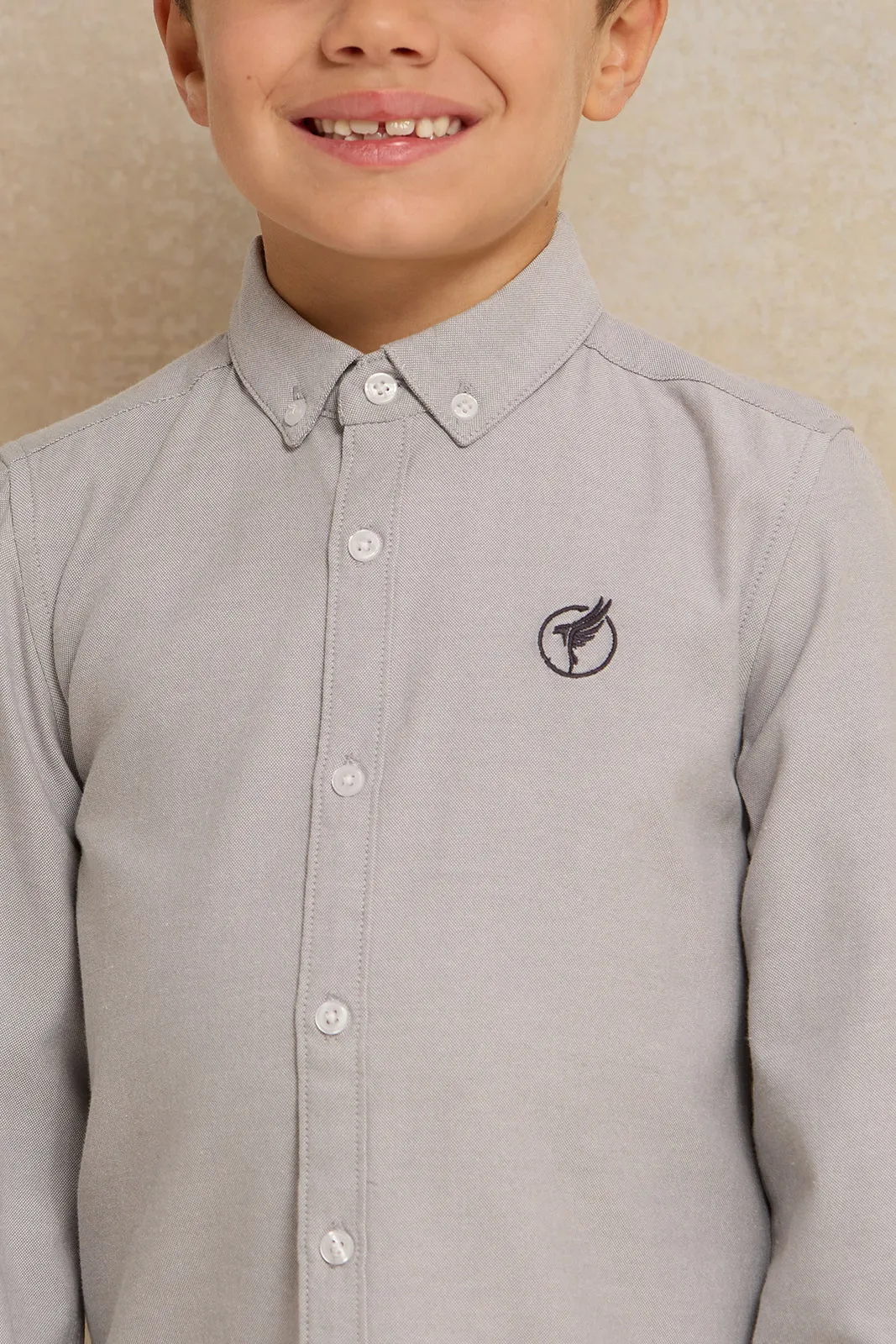 Boys Grey Long Sleeve Shirt sold by Redtag product image thumbnail 4