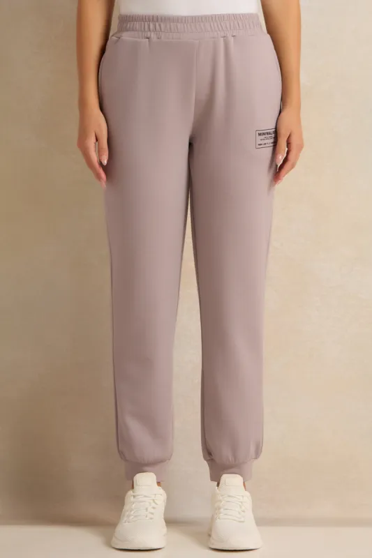 Women Mauve Printed Jogger Pants sold by Redtag