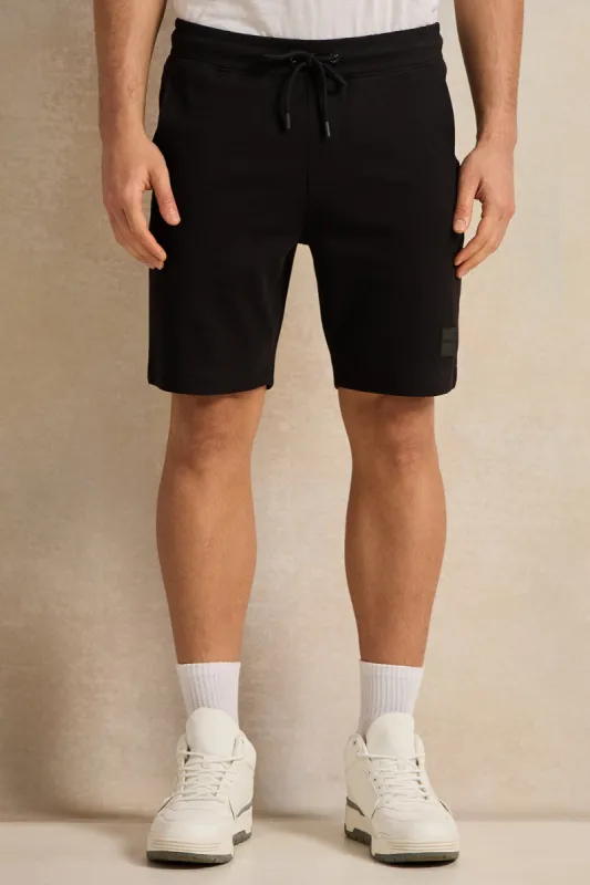 Men Black Lounge Short sold by Redtag