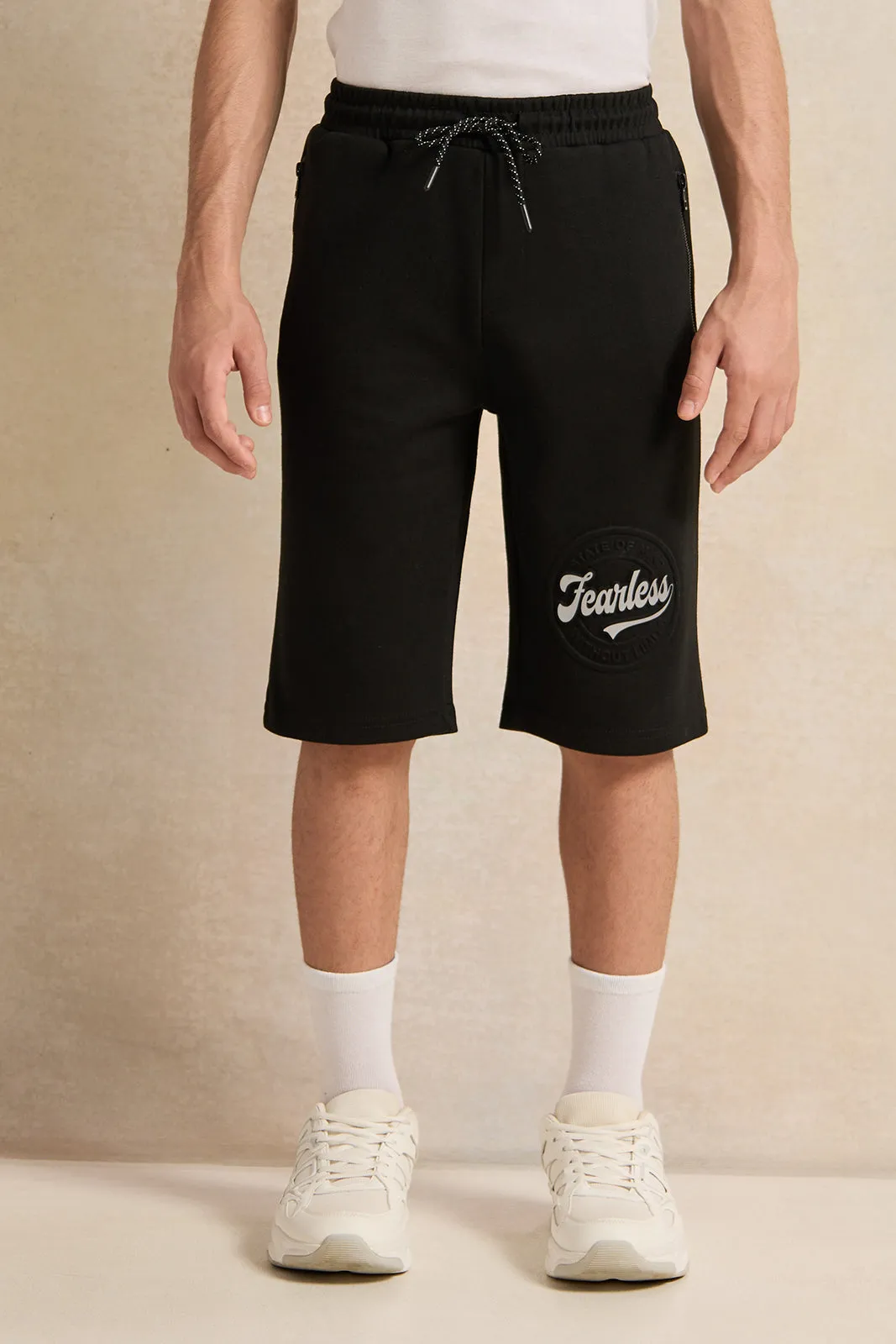 Senior Boys Black Printed Active Shorts sold by Redtag
