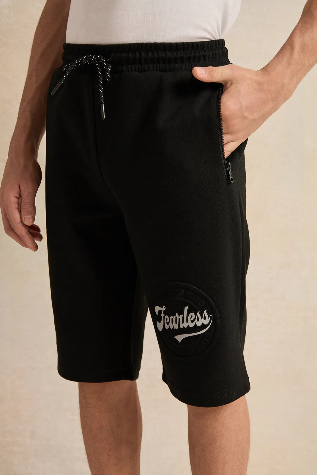 Senior Boys Black Printed Active Shorts sold by Redtag product image thumbnail 4