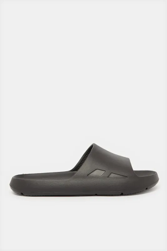 Men Black Molded Slide sold by Redtag