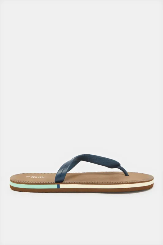 Men Navy Toe Post Slipper sold by Redtag