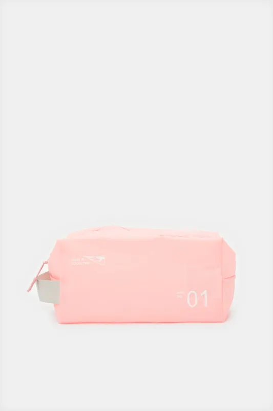 Women Pink Printed  Zipper Pouch sold by Redtag