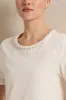 Women White Pearl Embellished Top sold by Redtag