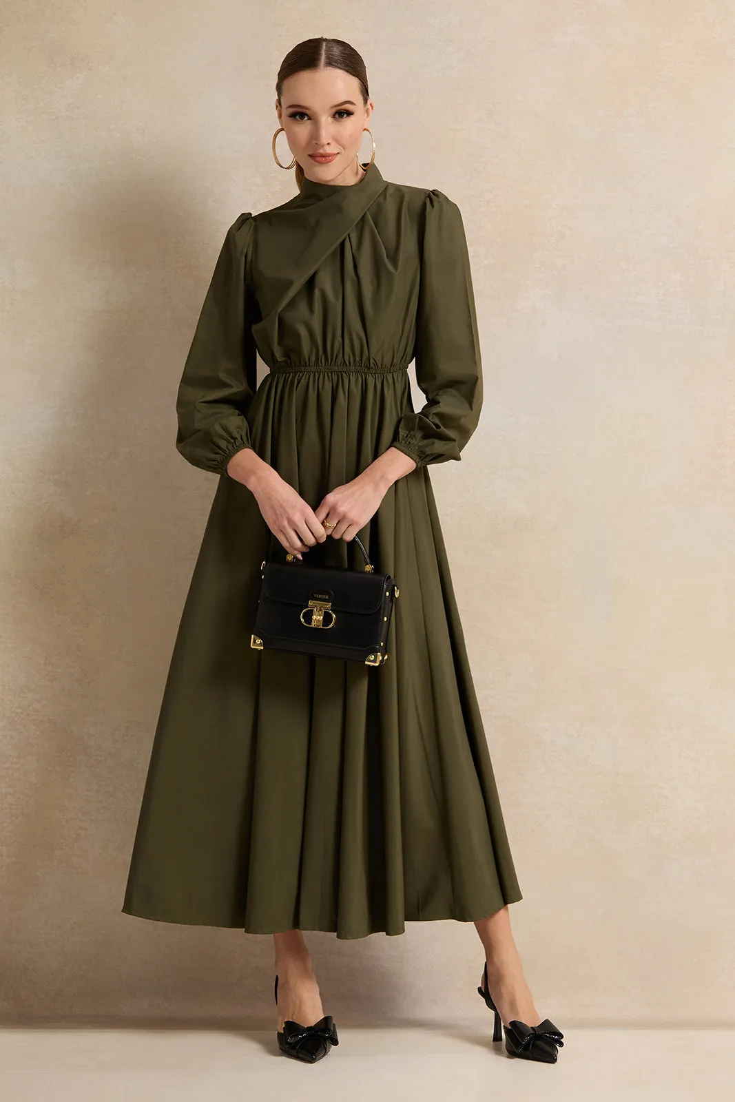 Women Olive Plain Maxi Dress sold by Redtag product image thumbnail 4