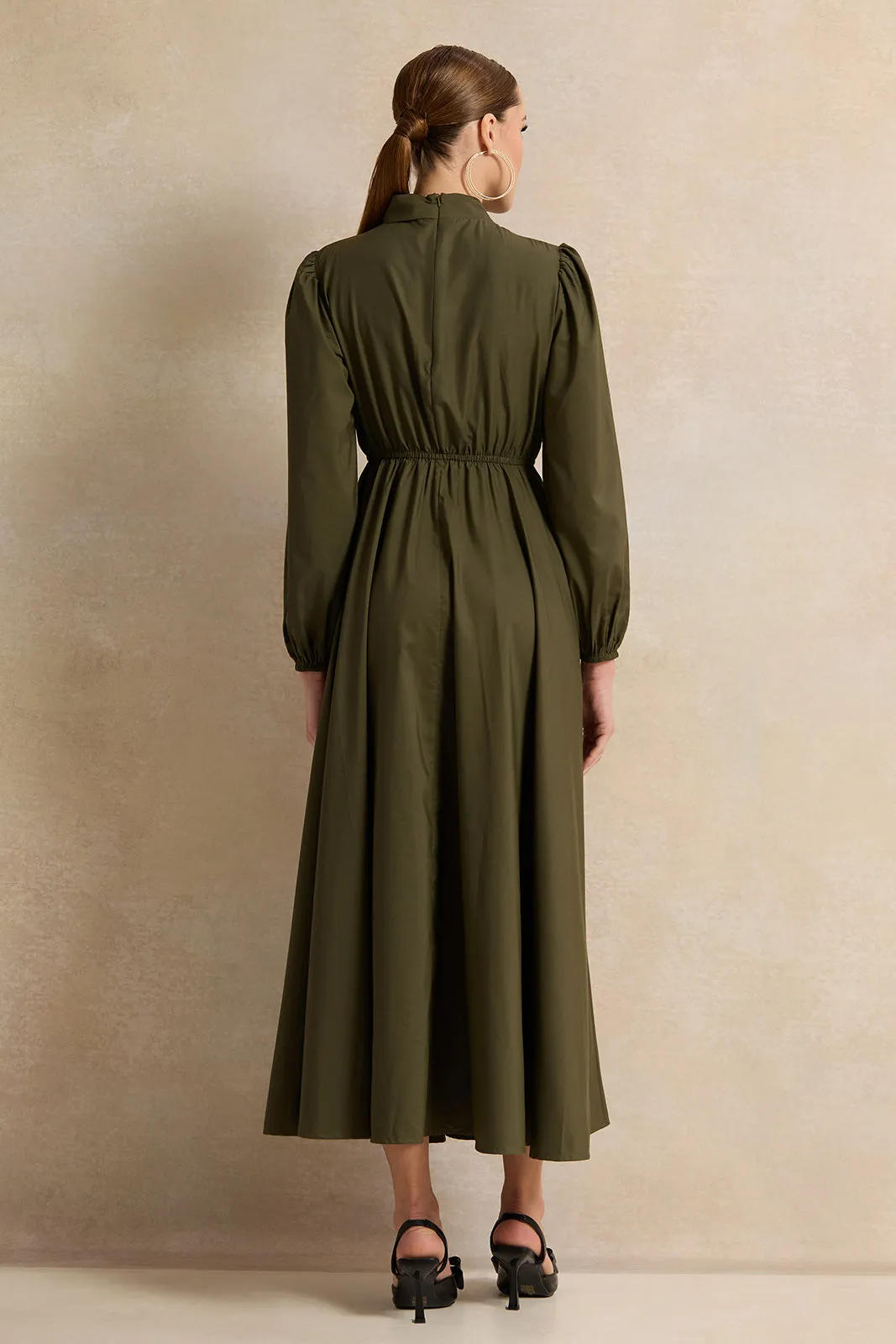 Women Olive Plain Maxi Dress sold by Redtag product image thumbnail 3