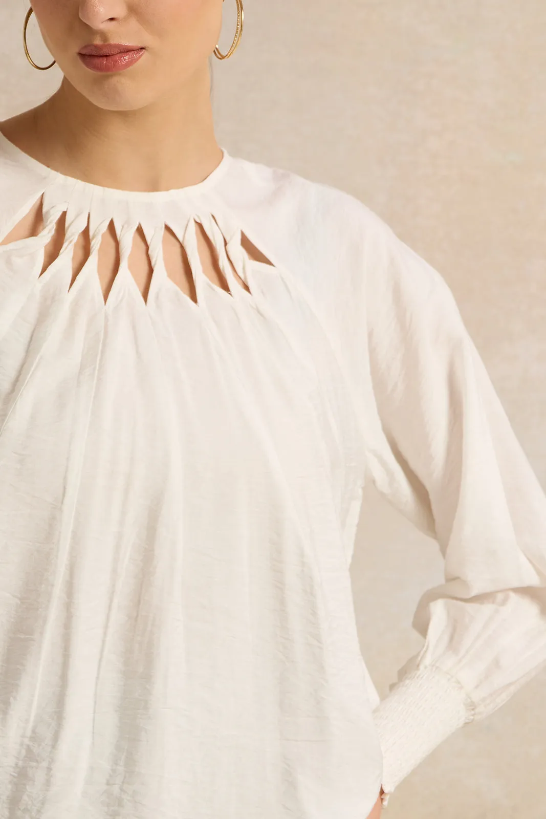 Women White Embellished Blouse sold by Redtag product image thumbnail 4