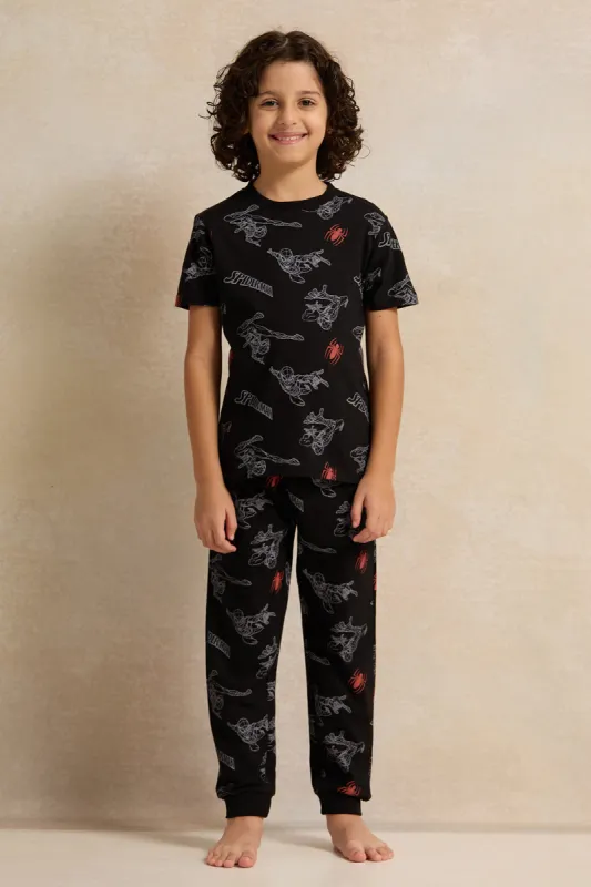 Boys Black Spiderman  Pajama Set(2 Piece) sold by Redtag