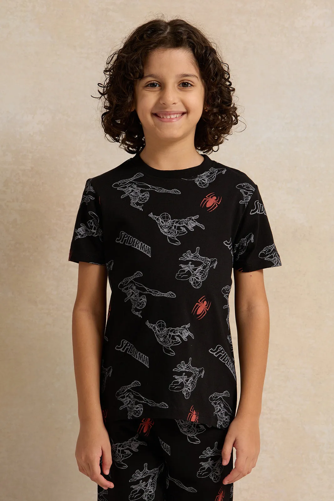 Boys Black Spiderman Pajama Set(2 Piece) sold by Redtag product image thumbnail 2