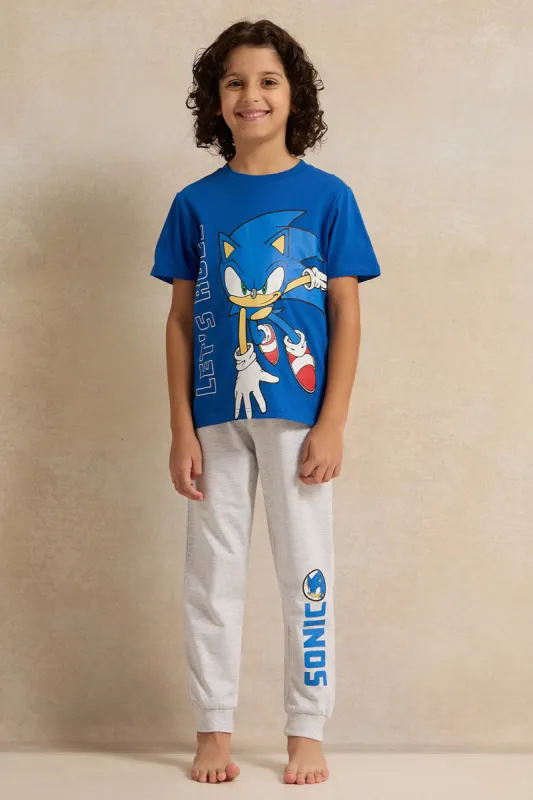 Boys Blue And Grey Sonic Pajama Set (2 Piece) sold by Redtag