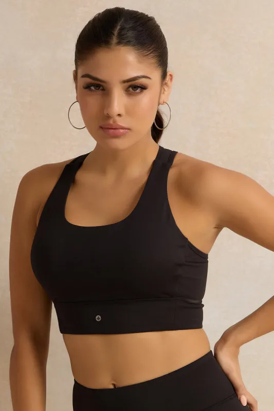 Women Black Active Sports Bra sold by Redtag