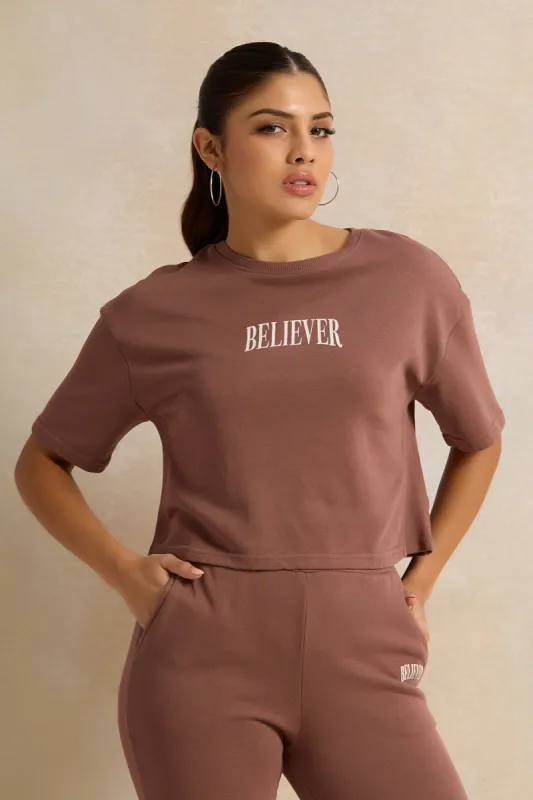 Women Brown Printed T-Shirt sold by Redtag