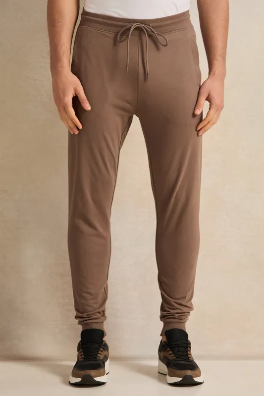 Men Brown Basic Track Pants sold by Redtag