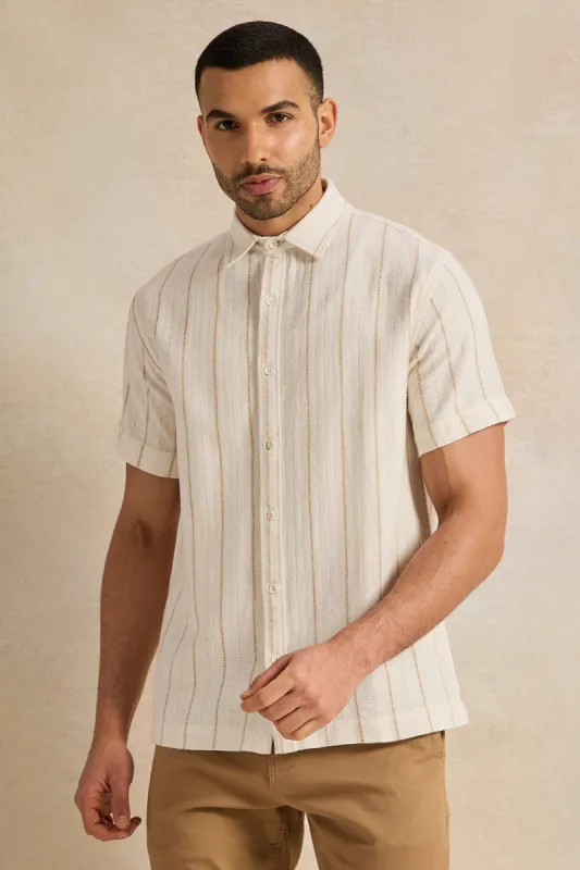 Men Beige Casual Shirt sold by Redtag