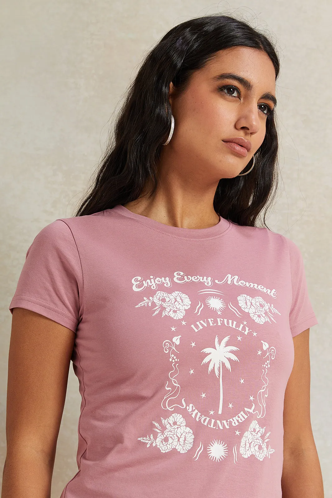 Women Lilac Printed T-Shirt sold by Redtag product image thumbnail 4