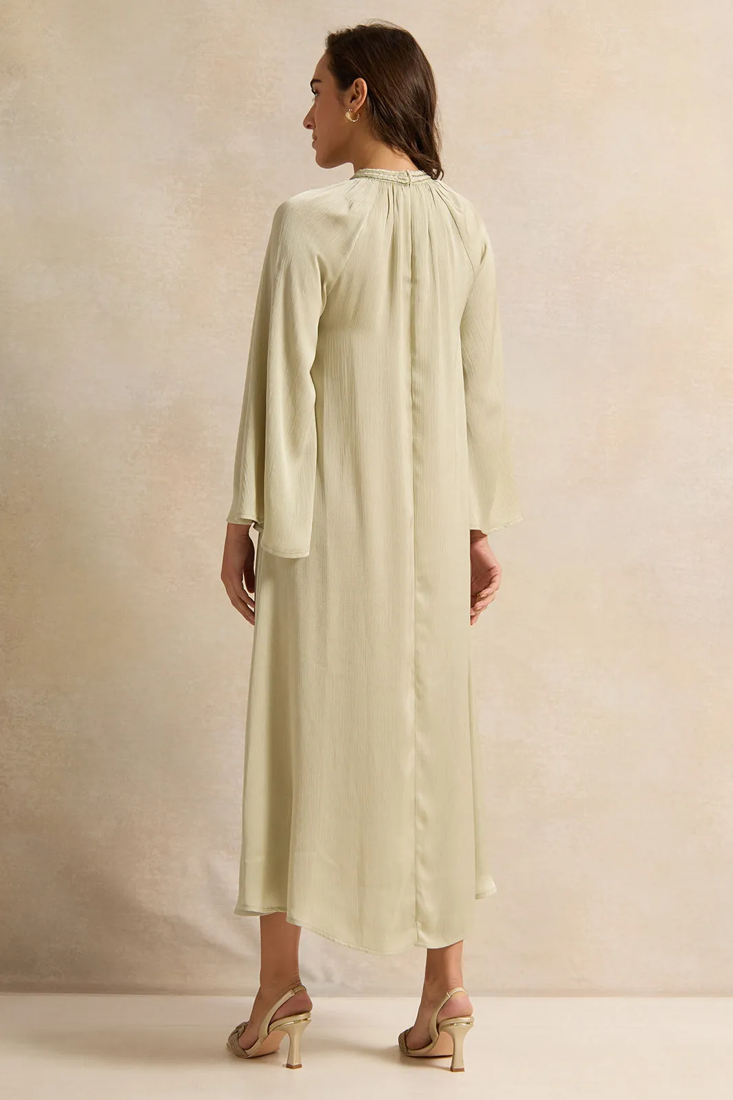 Women Green Braided Neck Kaftan sold by Redtag product image thumbnail 2