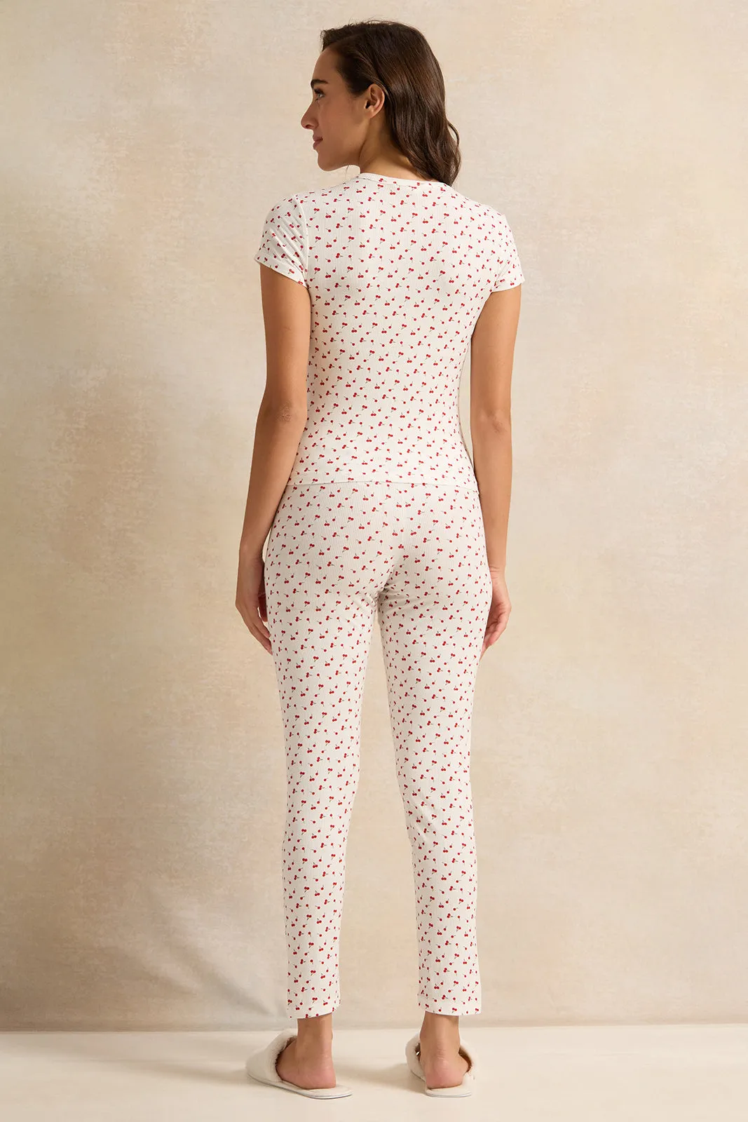 Women White Printed Pyjama Set (2 Piece) sold by Redtag product image thumbnail 4