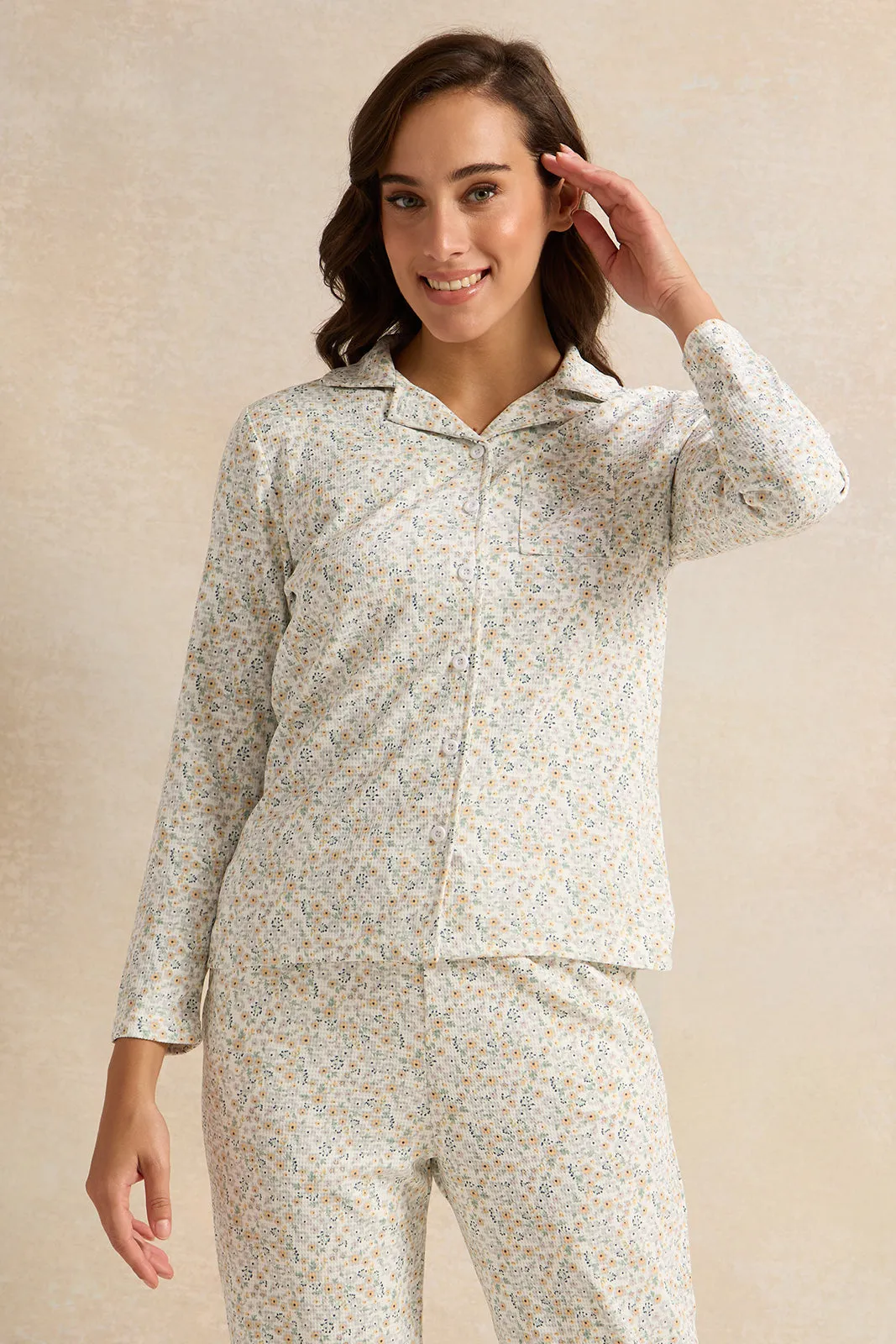 Women White Printed Pyjama Set (2 Piece) sold by Redtag product image thumbnail 2