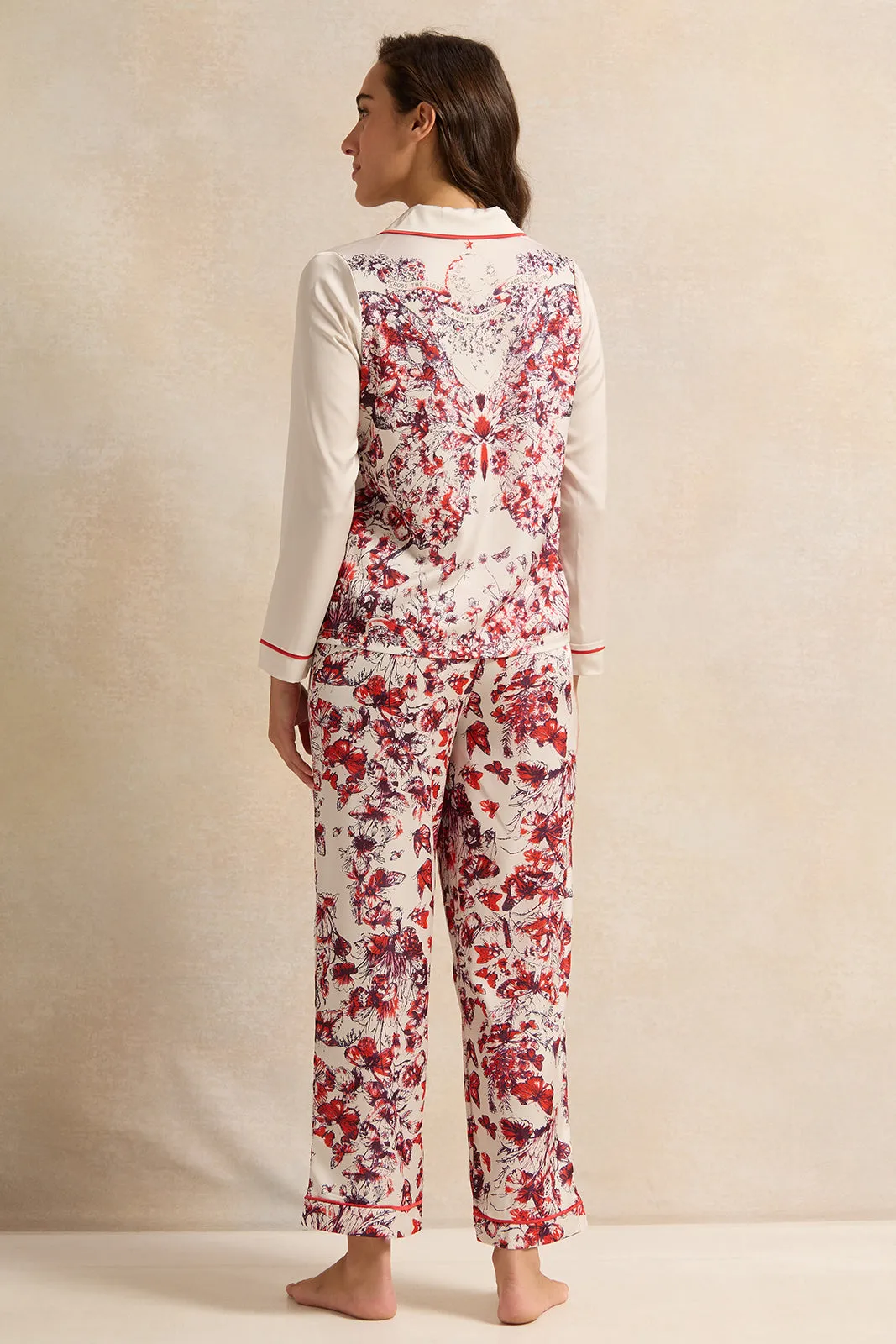 Women Red And White Satin Classic Pyjama Set (2 Piece) sold by Redtag product image thumbnail 4