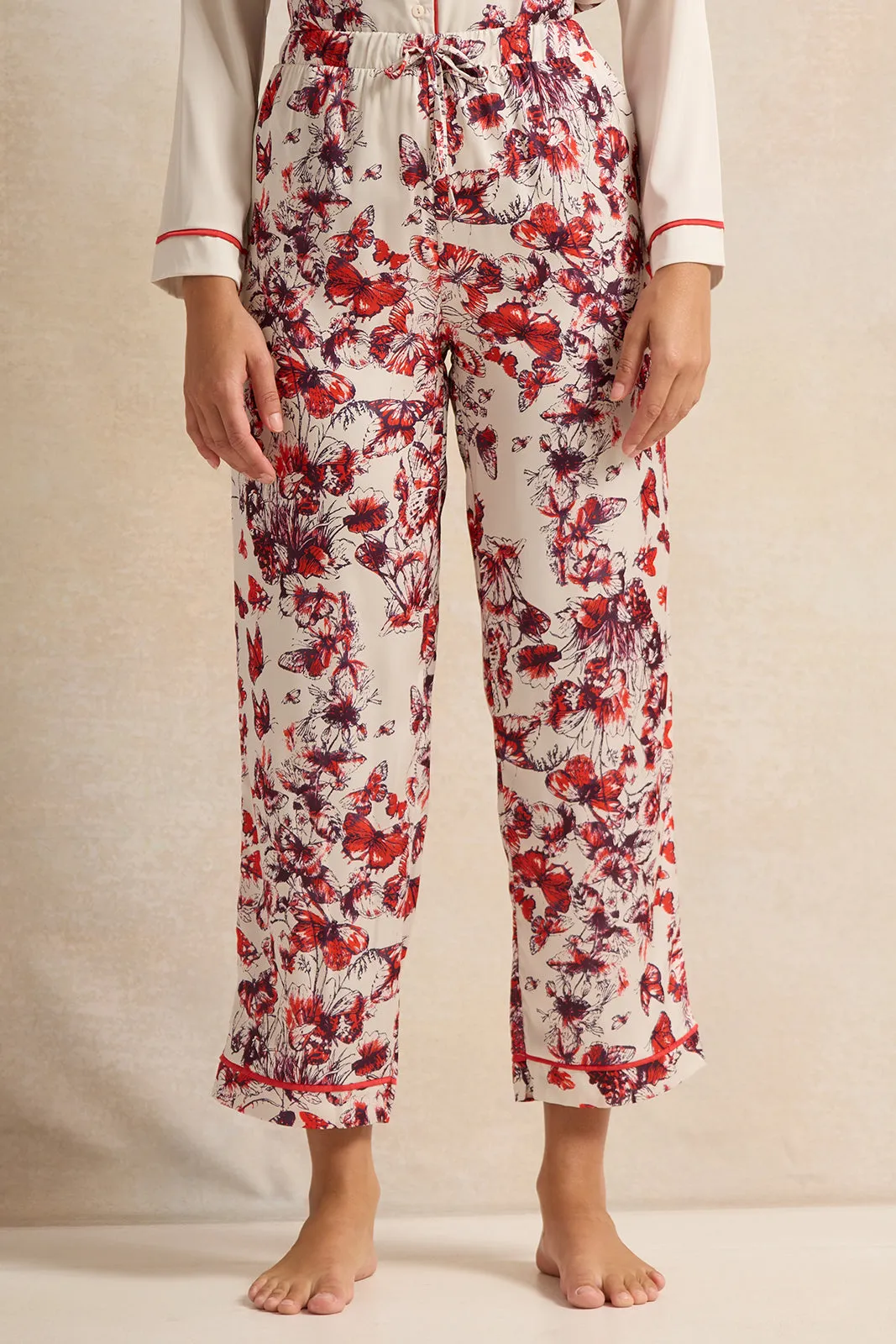 Women Red And White Satin Classic Pyjama Set (2 Piece) sold by Redtag product image thumbnail 3