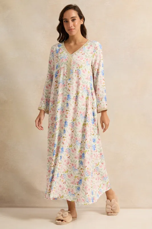 Women Pink Floral Print Nightgown sold by Redtag