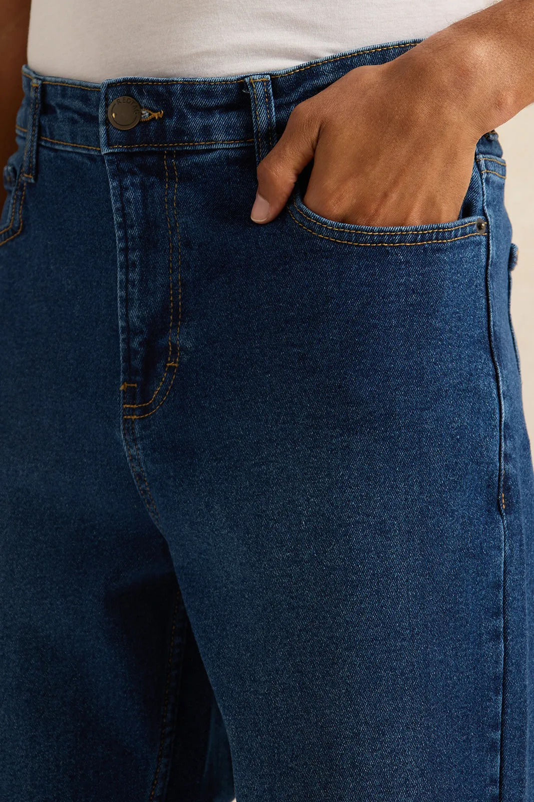 Men Blue Straight Fit Denim Jeans sold by Redtag product image thumbnail 4