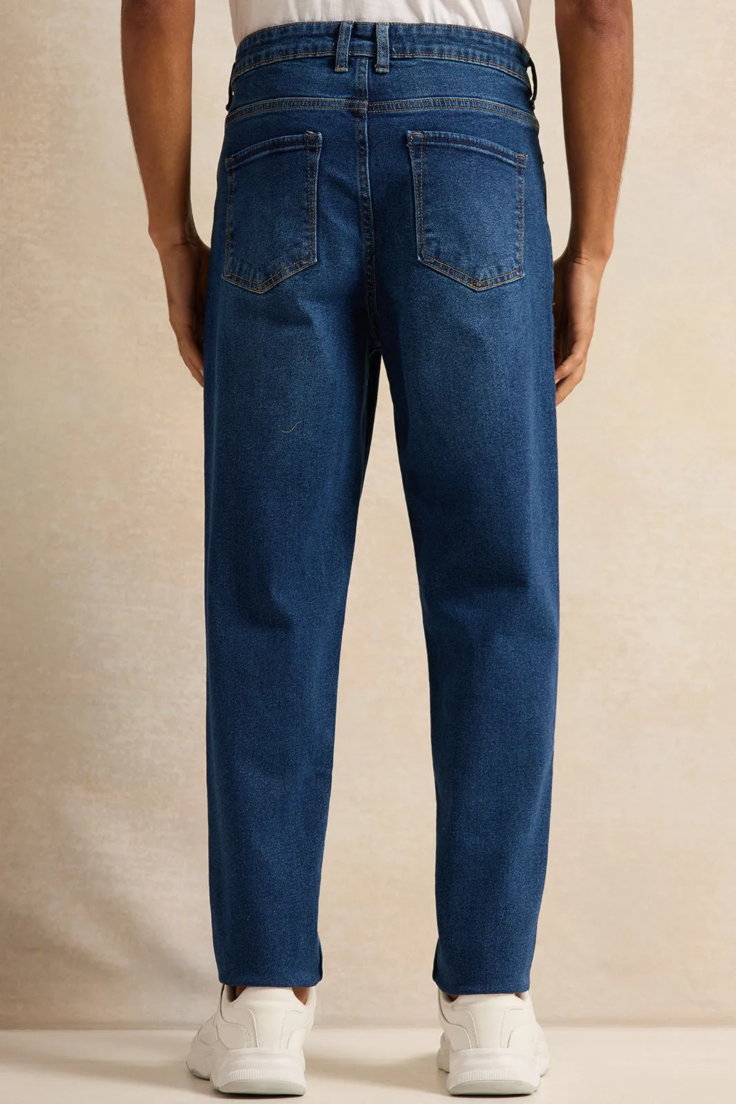 Men Blue Straight Fit Denim Jeans sold by Redtag product image thumbnail 3