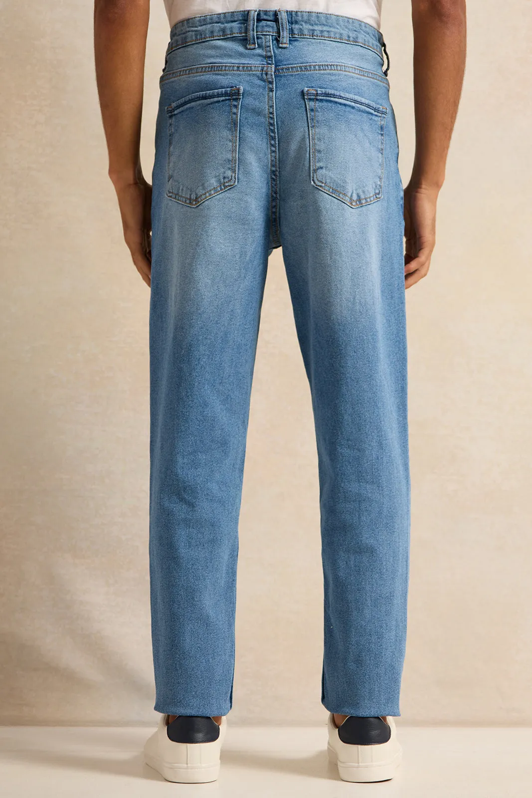 Men Blue Straight Fit Denim Jeans sold by Redtag product image thumbnail 3