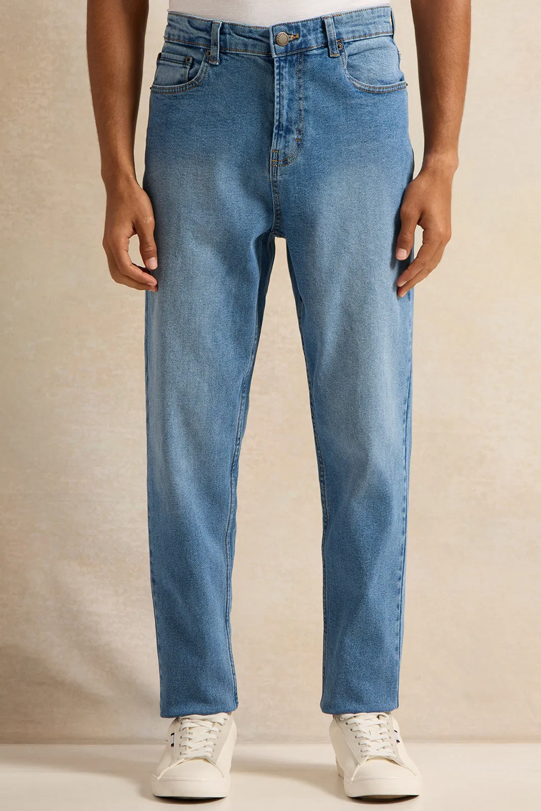 Men Blue Straight Fit Denim Jeans sold by Redtag