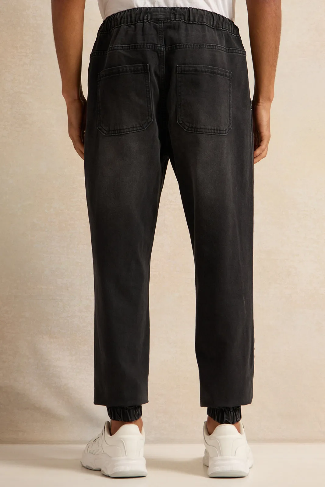 Men Black Jogger Fit Denim Jeans sold by Redtag product image thumbnail 3