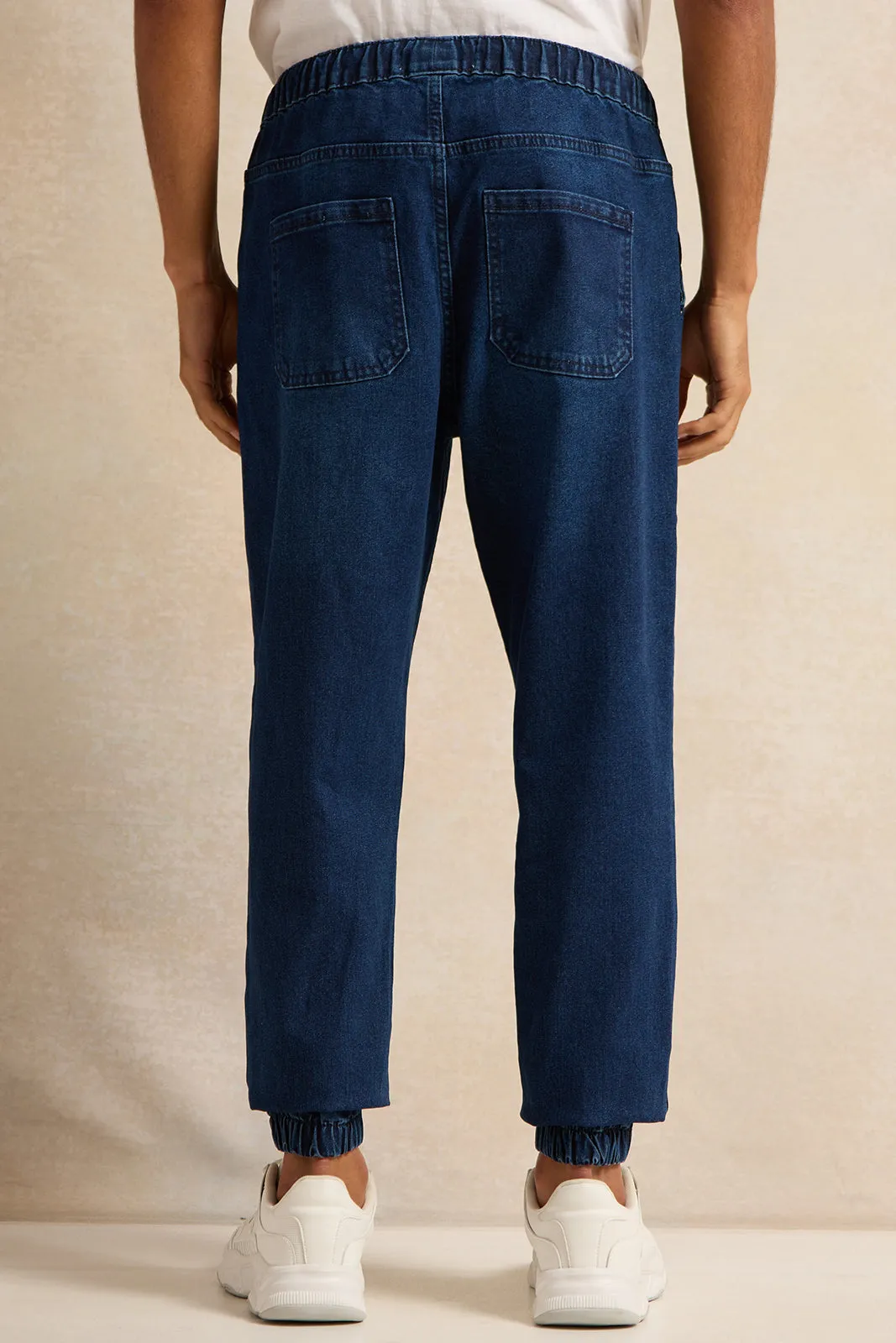 Men Navy Jogger Fit Denim Jeans sold by Redtag product image thumbnail 3