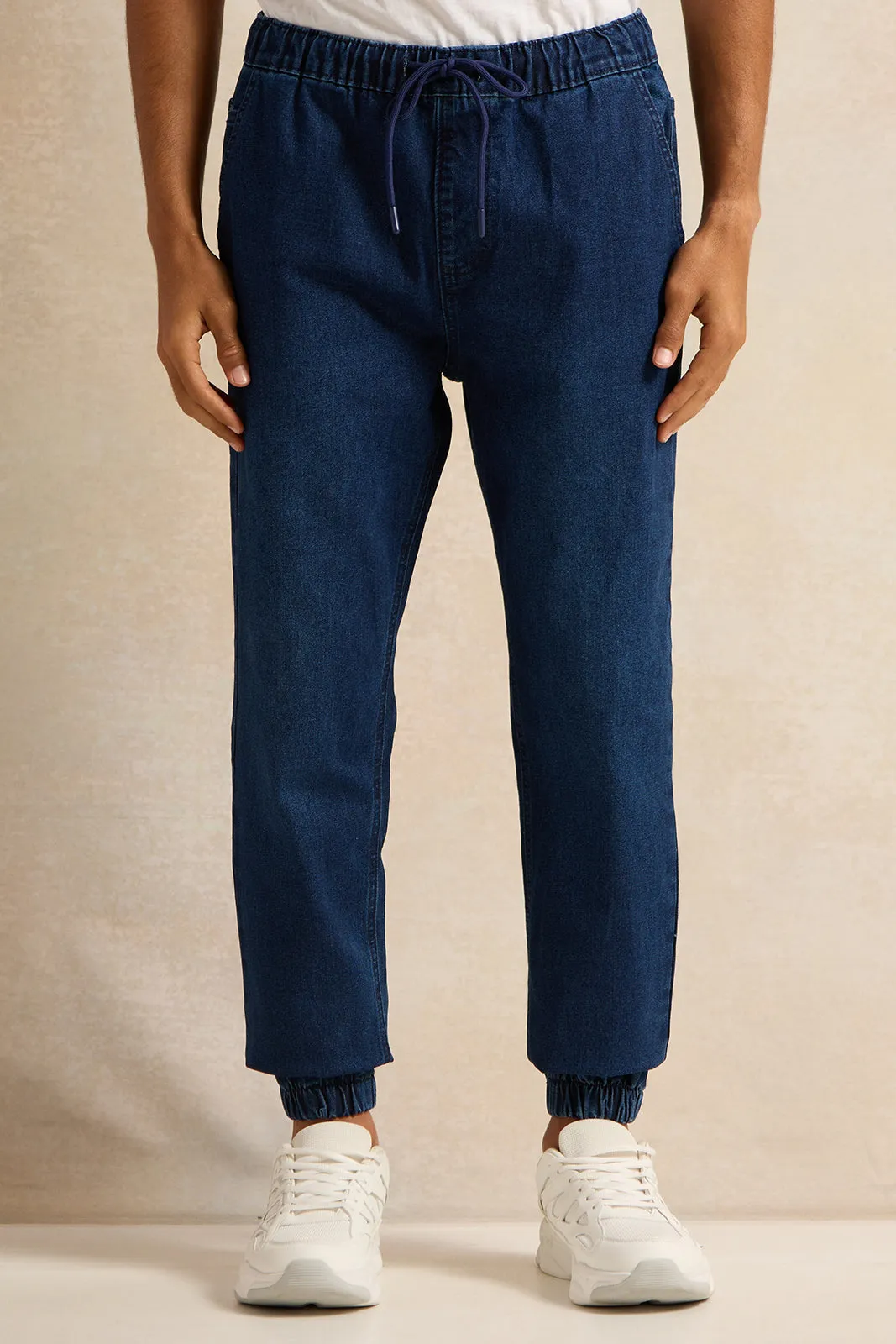 Men Navy Jogger Fit Denim Jeans sold by Redtag