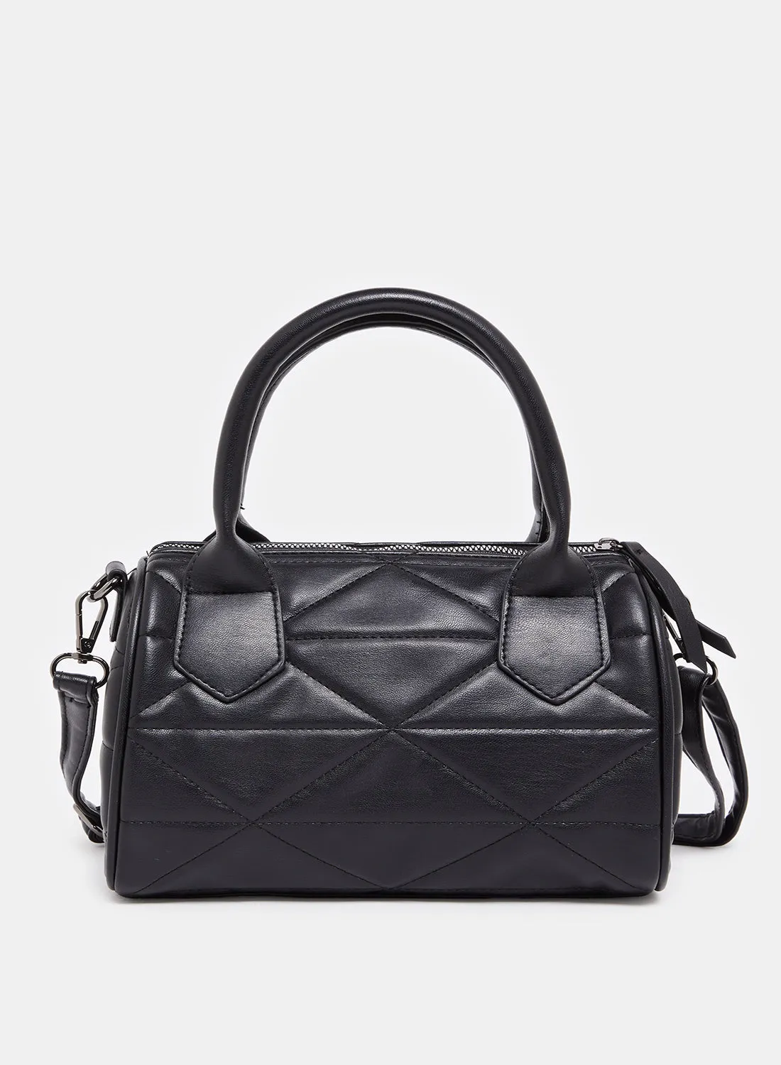 Women Black Textured Bollin Bag sold by Redtag