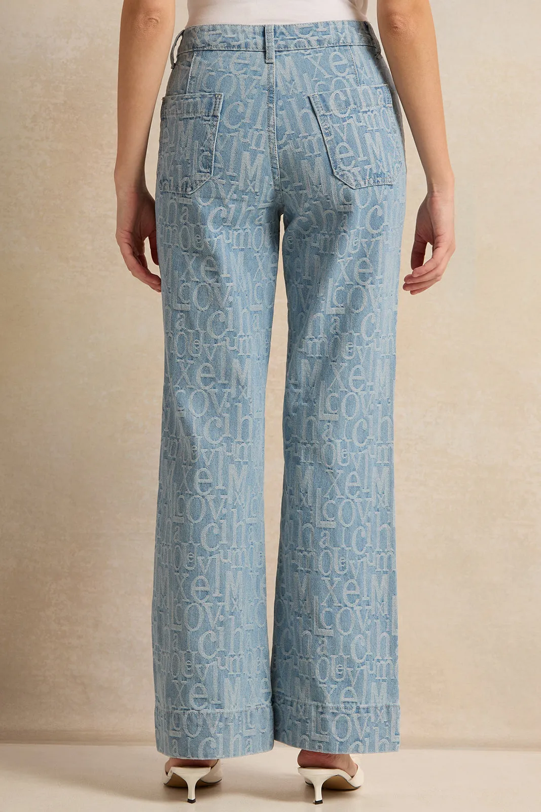 Women Blue Printed High Waisted Denim sold by Redtag product image thumbnail 3