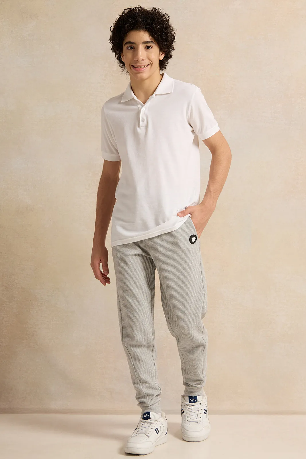 Senior Boys Grey Mel Ottoman Active Pants sold by Redtag product image thumbnail 2