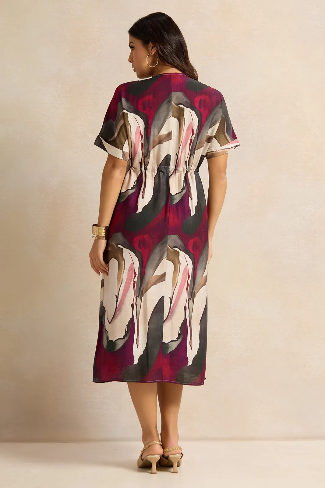 Women Multicolour Printed Belted Shirt Dress sold by Redtag product image thumbnail 3