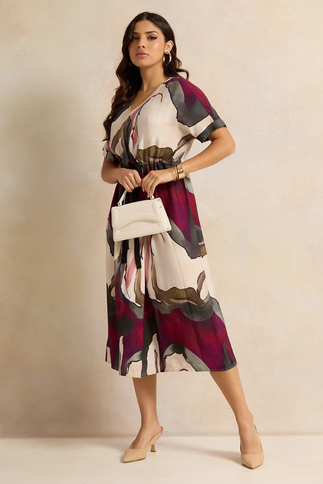 Women Multicolour Printed Belted Shirt Dress sold by Redtag product image thumbnail 4