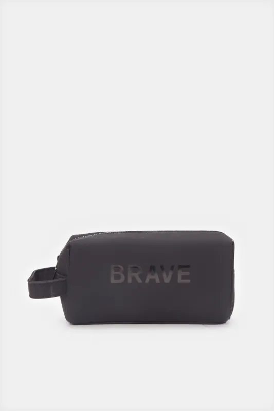 Men Black Toiletry Pouch sold by Redtag