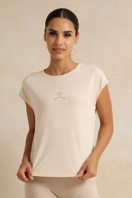 Women Ivory Printed T-Shirt sold by Redtag