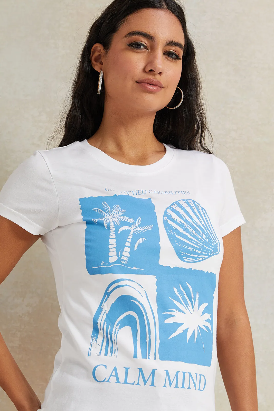 Women White Printed T-Shirt sold by Redtag product image thumbnail 4