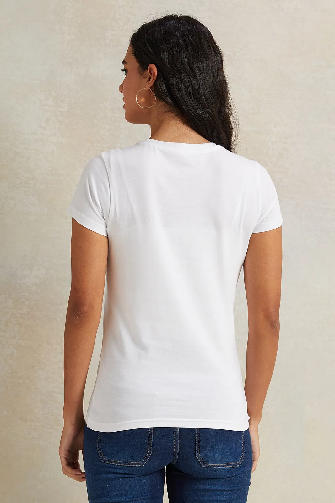 Women White Printed T-Shirt sold by Redtag product image thumbnail 3