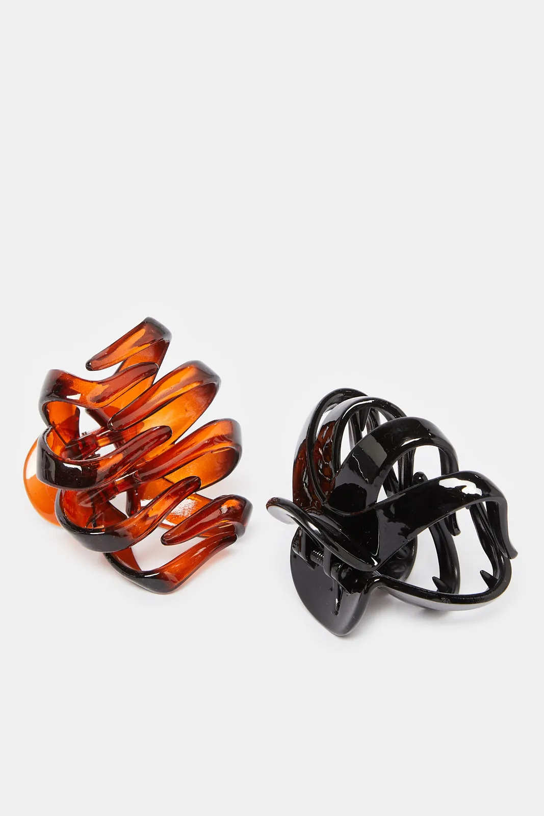 Women Black And Brown Jaw Clip Set (2 Piece) sold by Redtag product image thumbnail 3