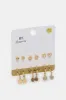 Women Gold Embellished Earring Set (6 Pairs) sold by Redtag