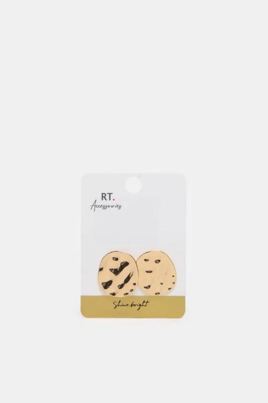 Women Gold Embellished Earrings sold by Redtag