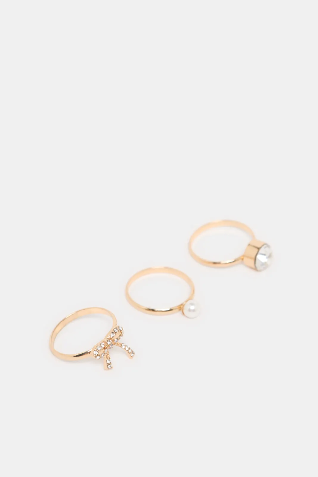 Women Gold Embellished Ring Set (3 Piece) sold by Redtag