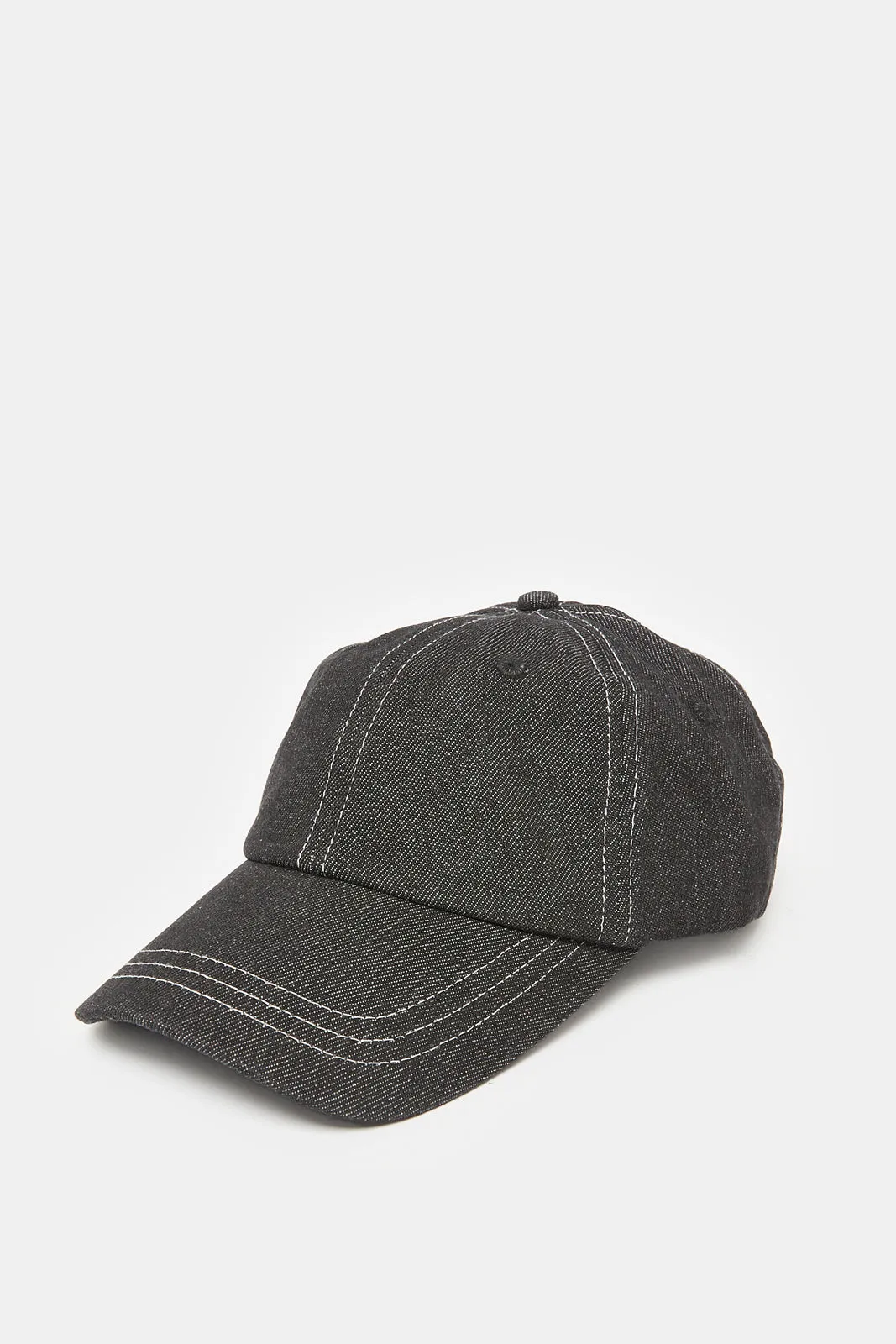 Women Black Demin Contrast Stitch Cap sold by Redtag
